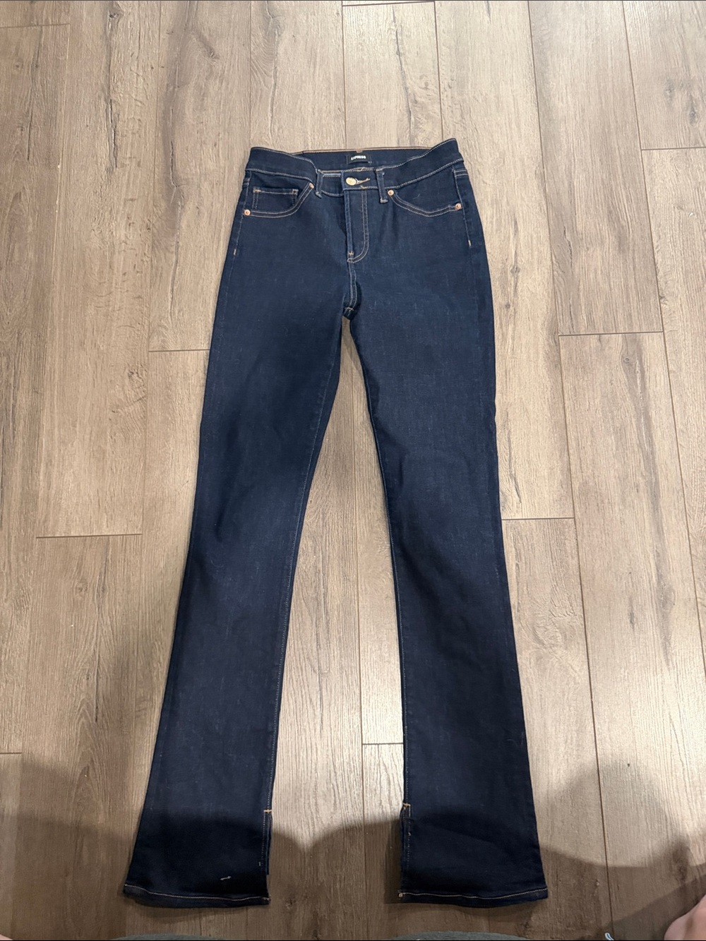 Express Women's Dark Indigo Flare Jeans